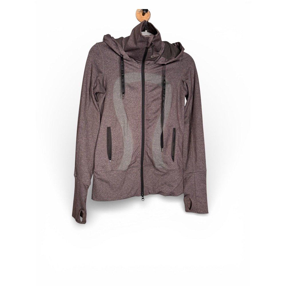 Lululemon full zip stride jacket in heathered wren/grey
